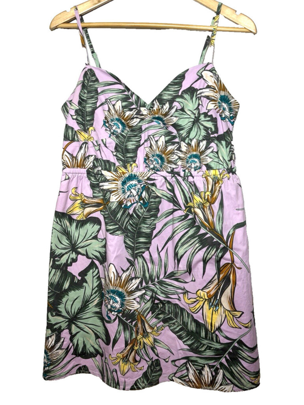 J. Crew Pink Tropical Floral Spaghetti-Strap Mini Dress Size Large